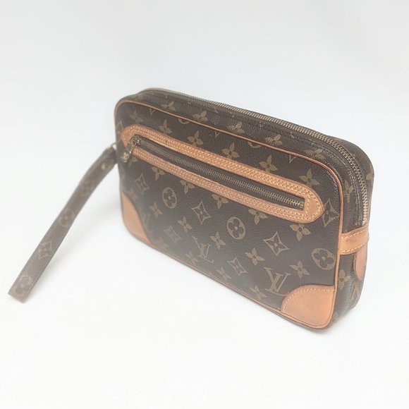LOUIS VUITTON MARLY DRAGONNE WRISTLET / CLUTCH MONOGRAM - Picture 7 of 13